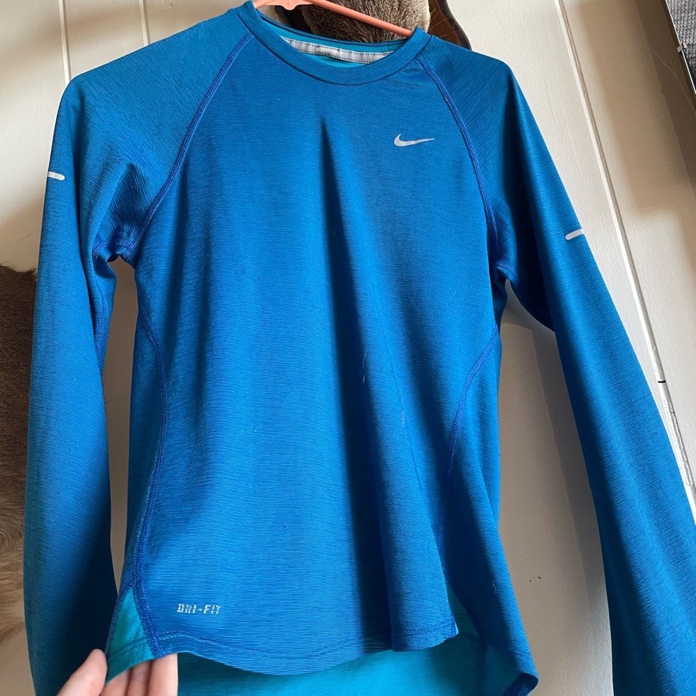 Nike Dri-FIT Long Sleeve in Bright Blue